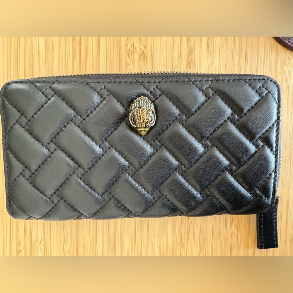 *NWOT* Kurt Geiger Kensington Zip Around Black Quilted Wallet